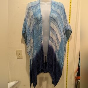 Blue and White Ombre Kimono Cardigan